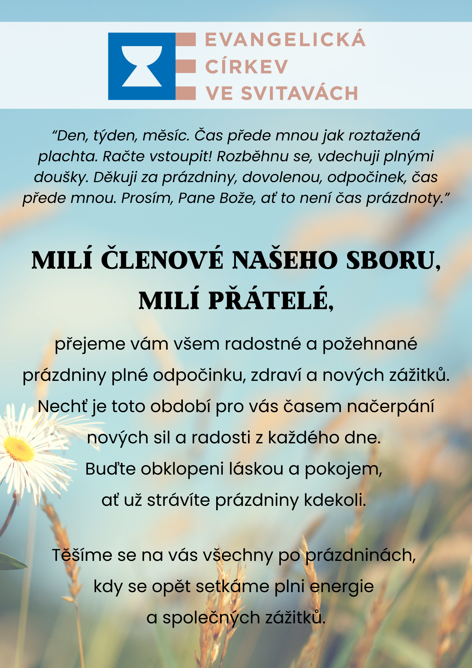 Požehnání na prázdniny